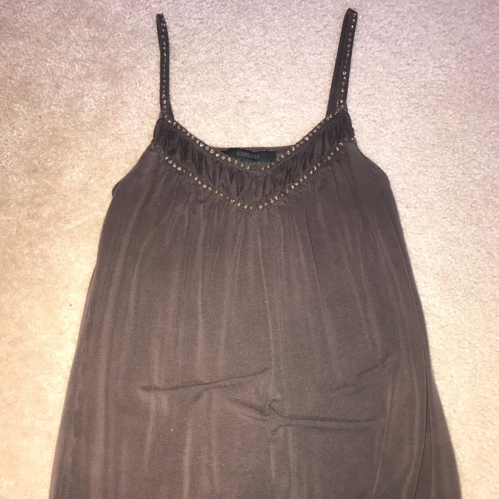 Brown express tank with brass detail